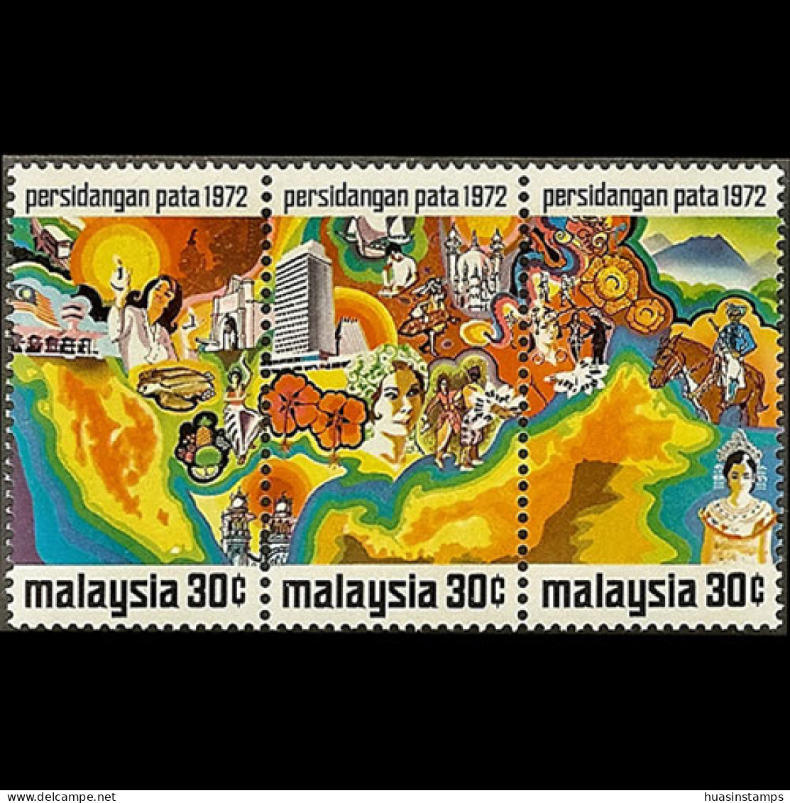 MALAYSIA 1972 - Scott# 95 Tourism Set Of 3 MNH - Malaysia (1964-...)