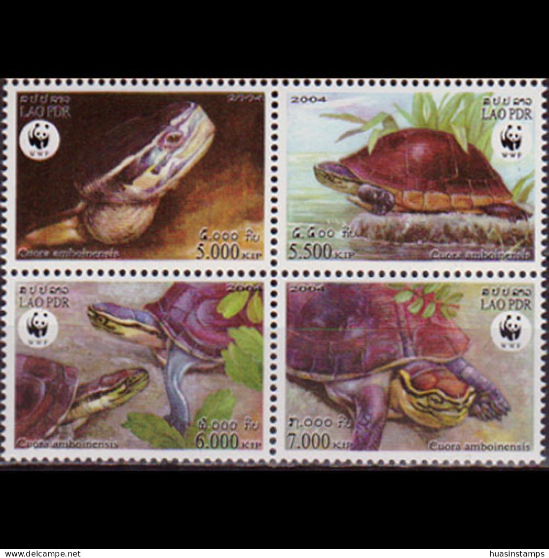 LAOS 2004 - Scott# 1625 WWF-Turtles Set Of 4 MNH - Laos