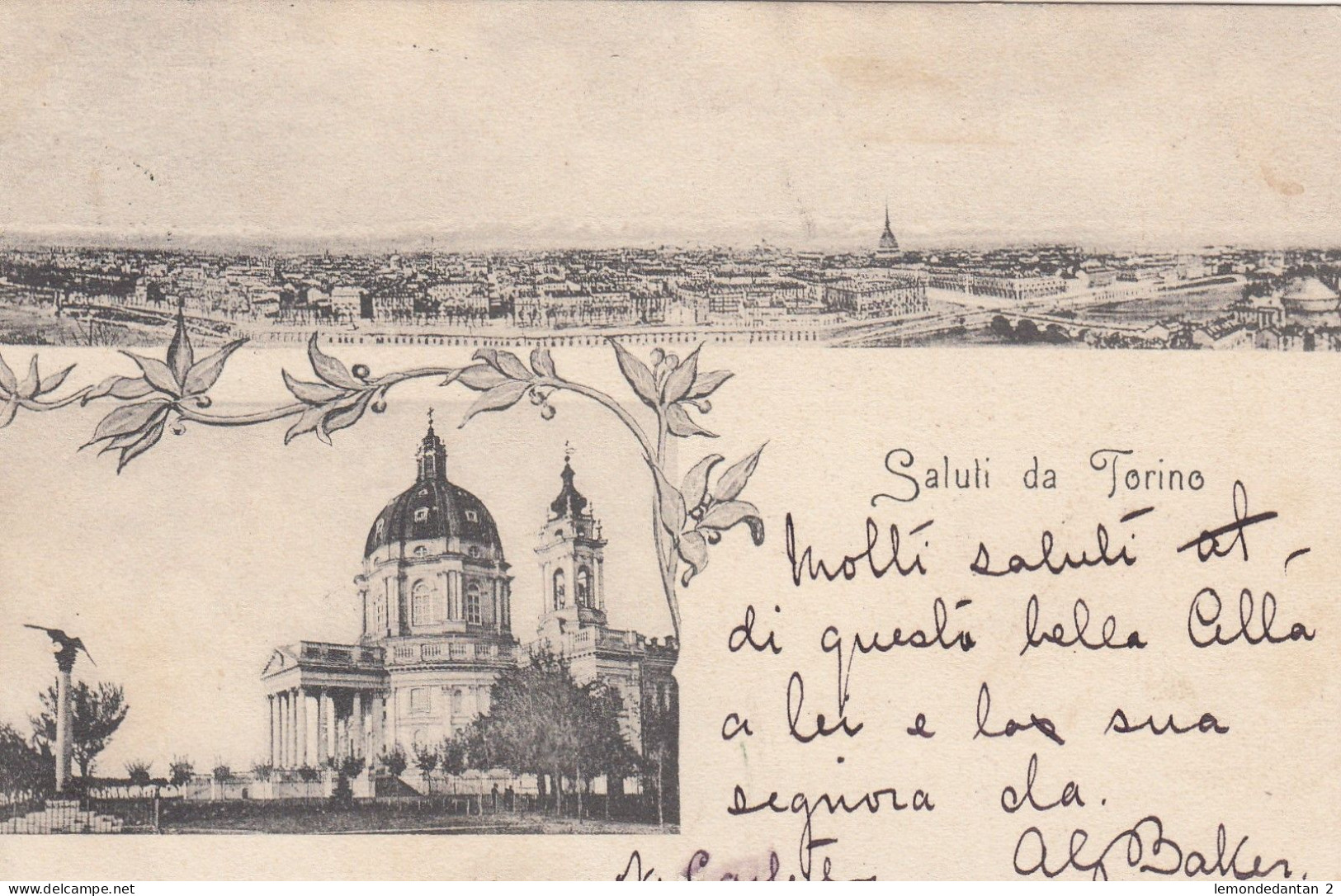 Saluti Da Torino 1910 (2 Scans) - Other & Unclassified