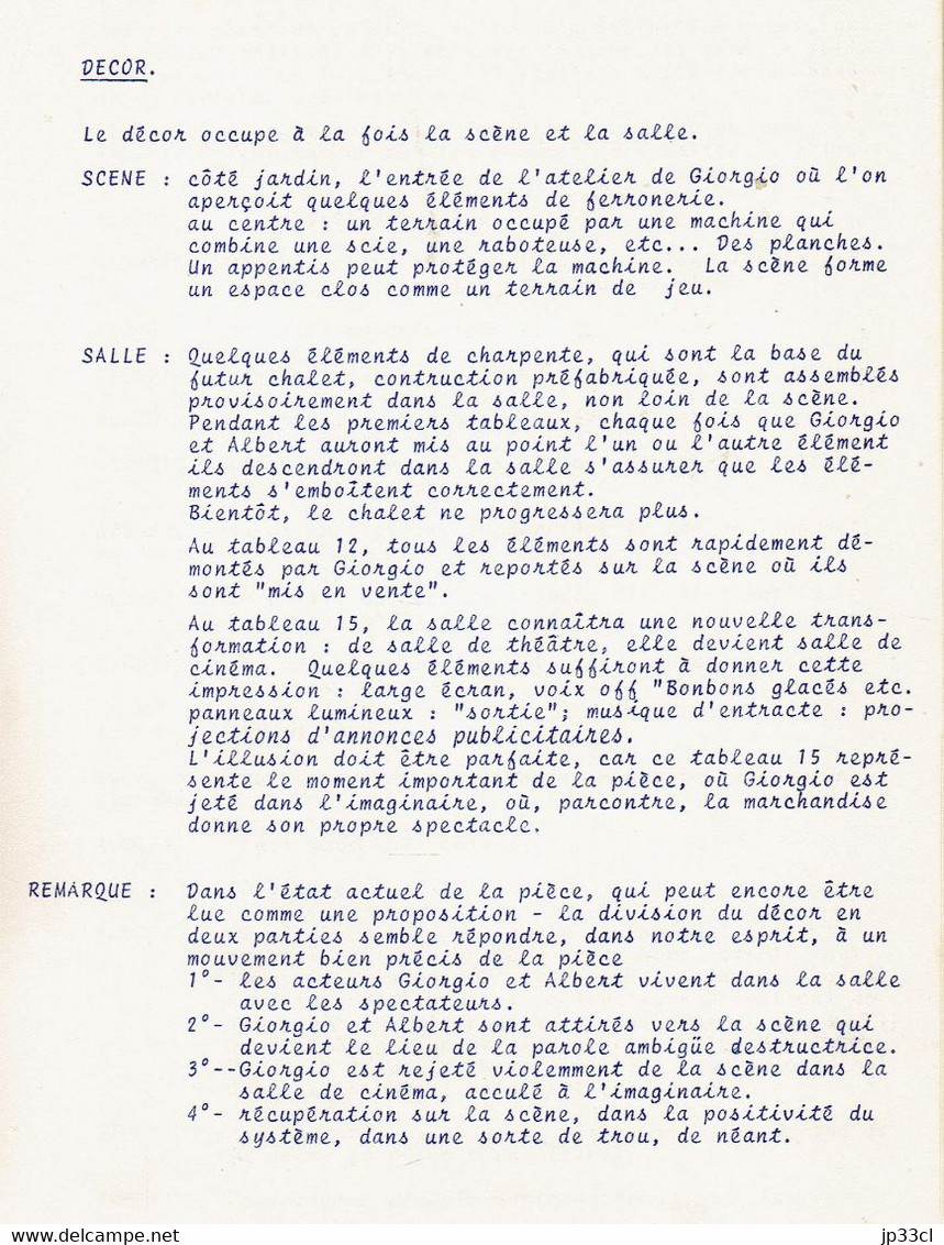 Jean Louvet : Le Bouffon, Comédie De Moeurs En 17 Tableaux (39 Pages), Vers 1975 - Otros & Sin Clasificación