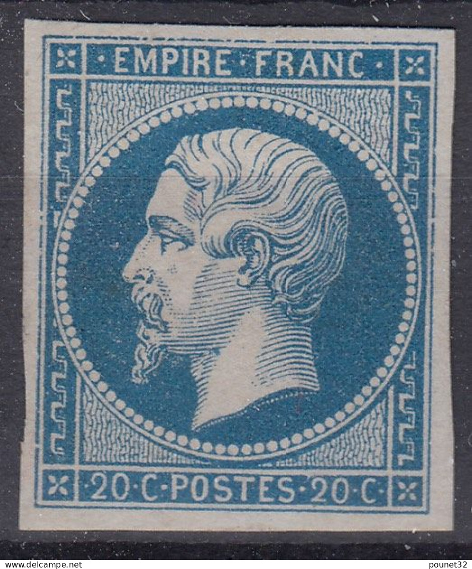 TIMBRE FRANCE EMPIRE NON DENTELE N° 14B NEUF * GOMME LEGERES TRACES - COTE 550 € - 1853-1860 Napoléon III.