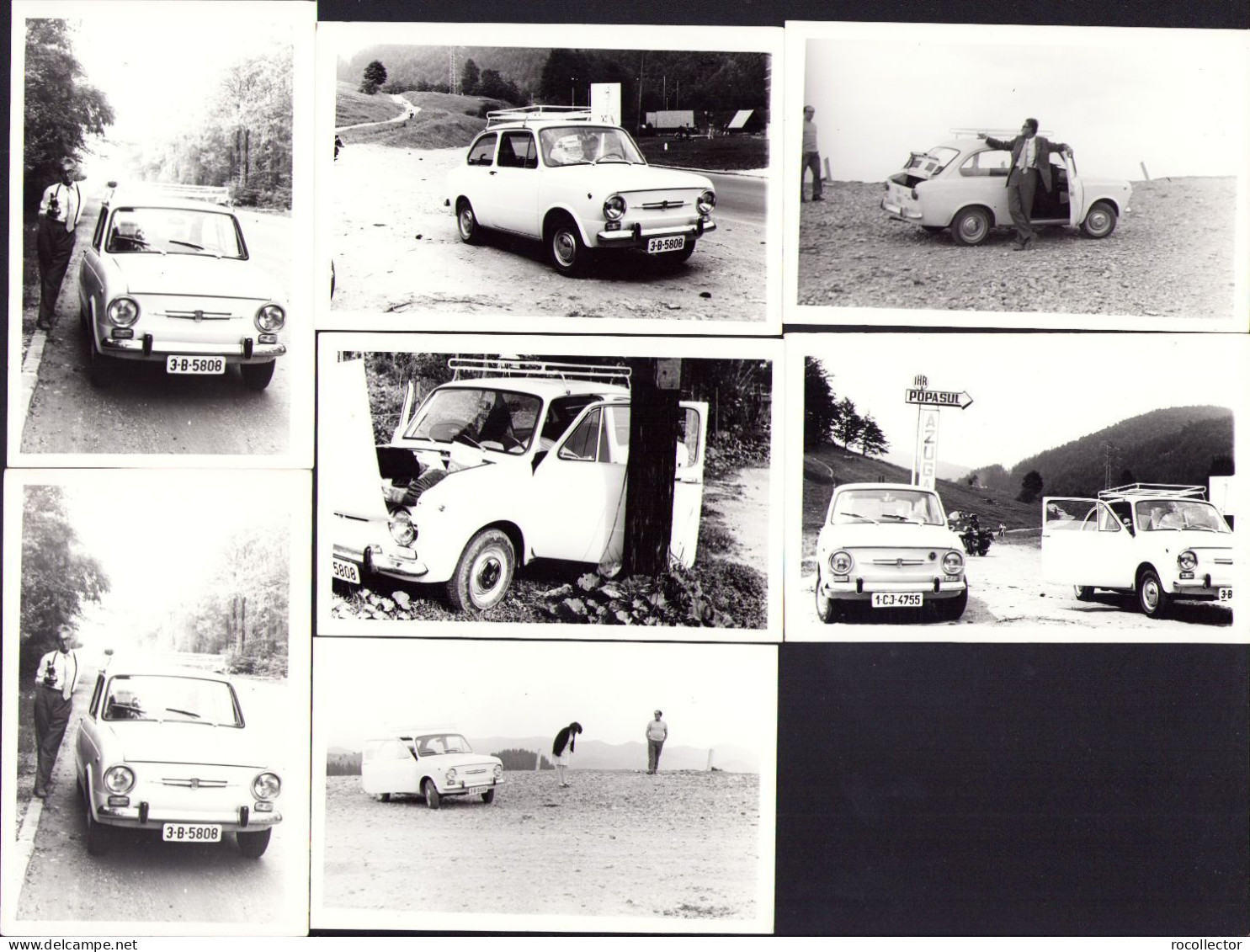 Batch Of 7 Photos With FIAT Car, Ca 1970s P1200 - Automobiles