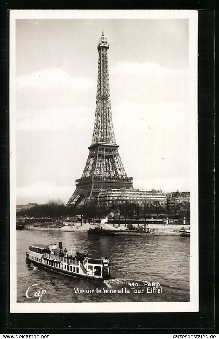 AK Paris, Vue Sur La Seine Et La Tour Eiffel, Eiffelturm  - Other & Unclassified