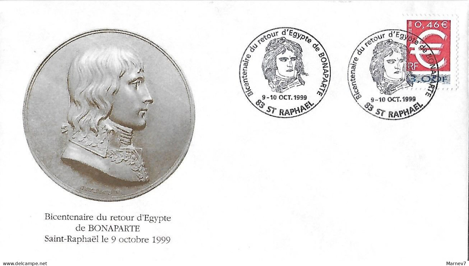 Yvert 3214 Sur Enveloppe Bicentenaire Du Retour Egypte De BONAPARTE - Saint Raphaël 9 Octobre 1999 - - Storia Postale