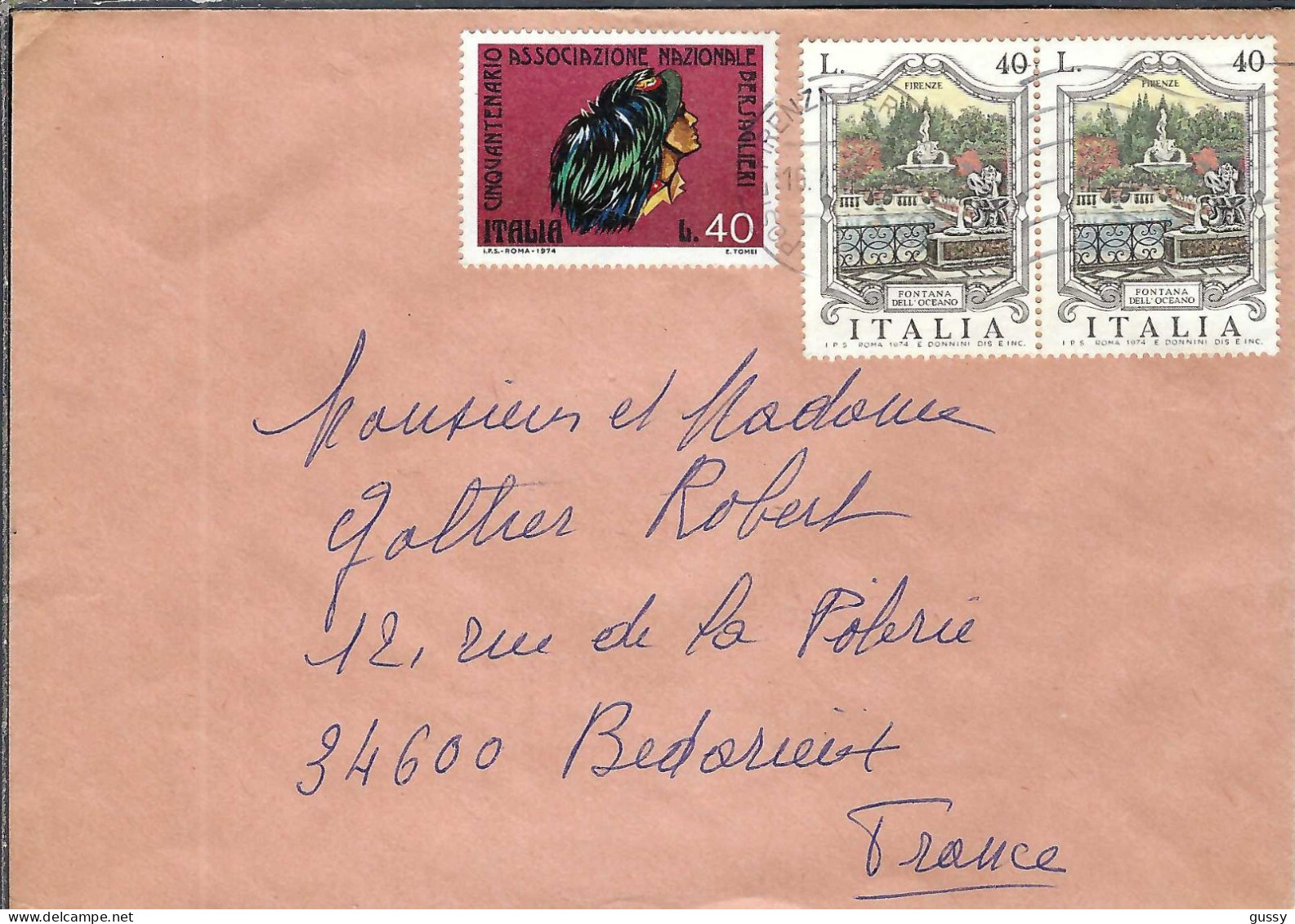 ITALIE Ca.1992: LSC  De Florence à Bédarieux (France) - 1991-00: Marcofilia