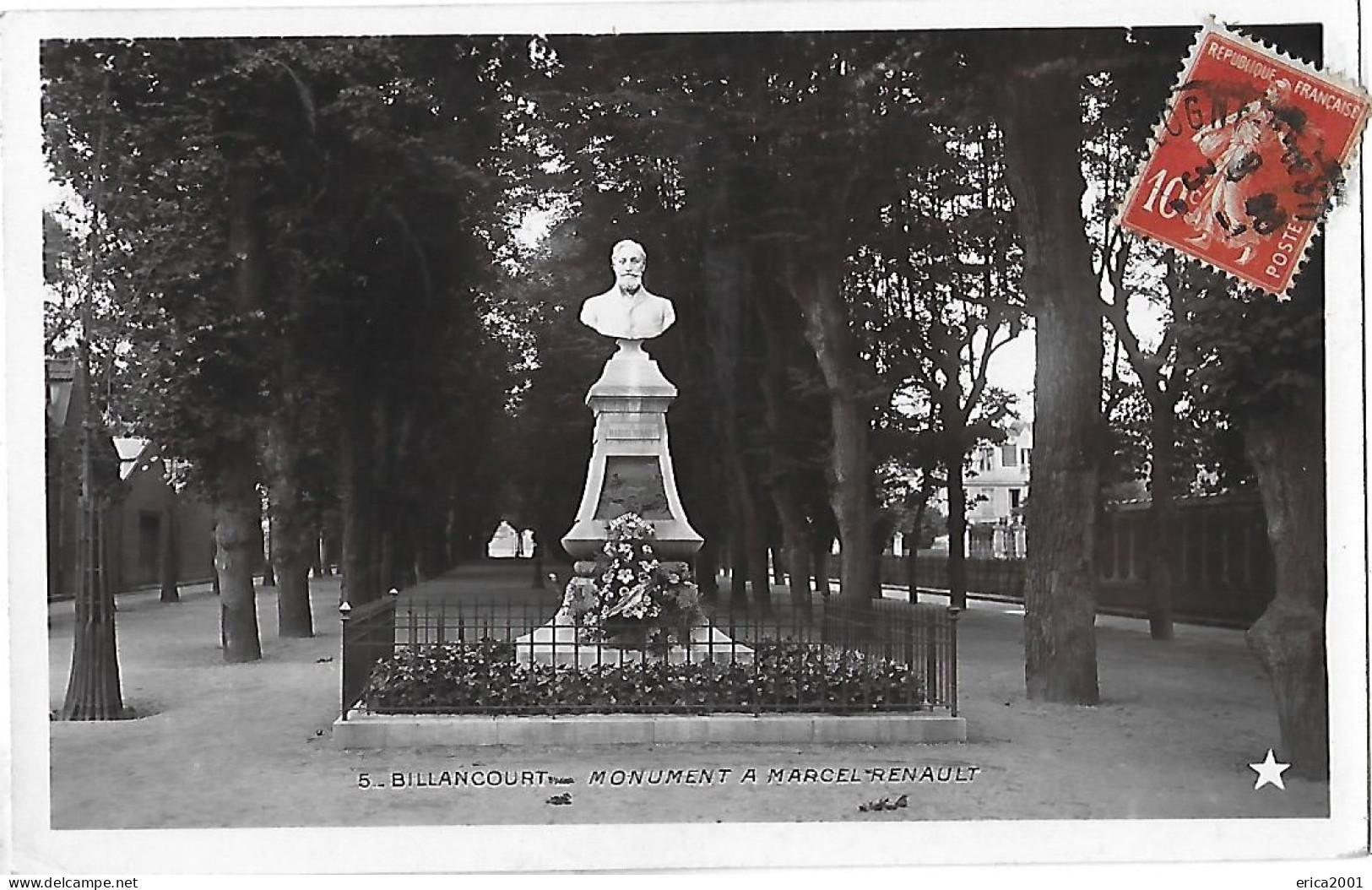 Boulogne Billancourt. Le Monument à Marcel Renault. - Boulogne Billancourt