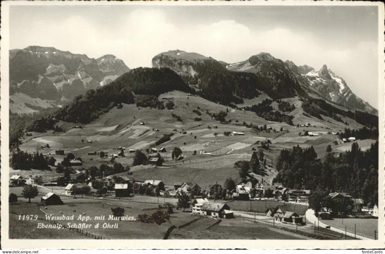 11306612 Weissbad Panorama Mit Marwies Ebenalp Schaefler Und Oehrli Appenzeller  - Andere & Zonder Classificatie