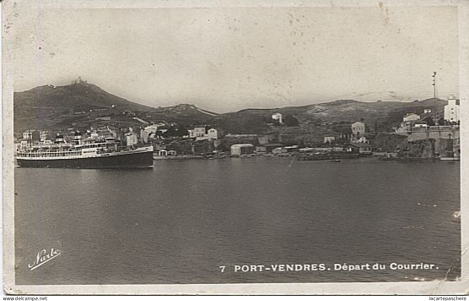X120342 PYRENEES ORIENTALES PORT VENDRES DEPART DU COURRIER BATEAU PAQUEBOT - Port Vendres