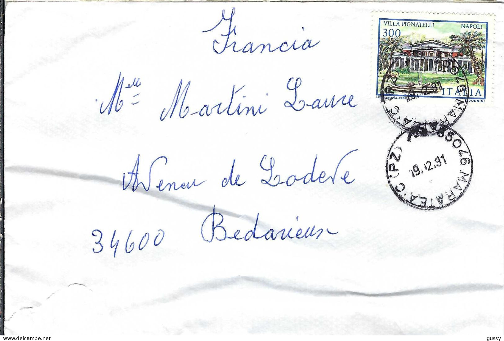 ITALIE Ca.1981: LSC  De Maratea à Bédarieux (France) - 1981-90: Poststempel