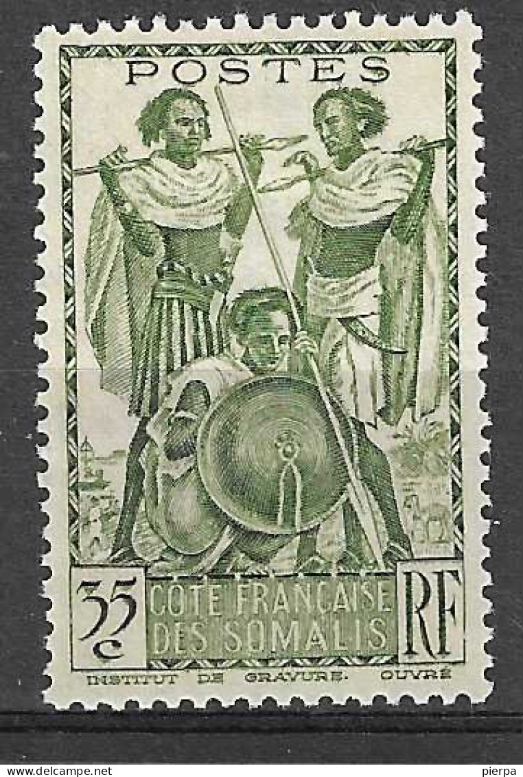 COSTA DEI SOMALI - 1938 - GUERRIERI - 35 CENT - NUOVO MH* (YVERT 157 - MICHEL 159) - Unused Stamps