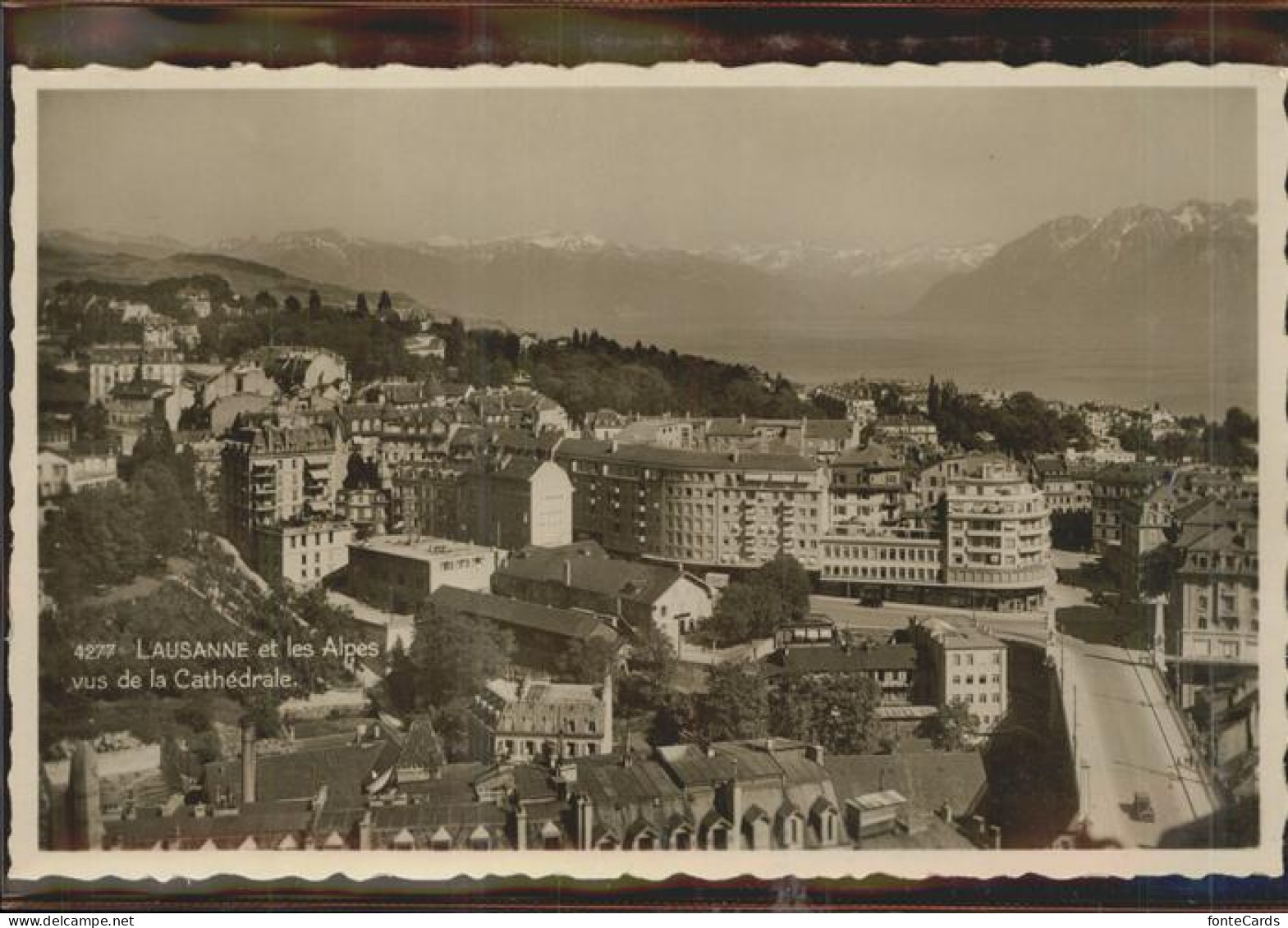 11306494 Lausanne VD Vue Partielle Lac Leman Et Les Alpes De Savoie Lausanne - Andere & Zonder Classificatie