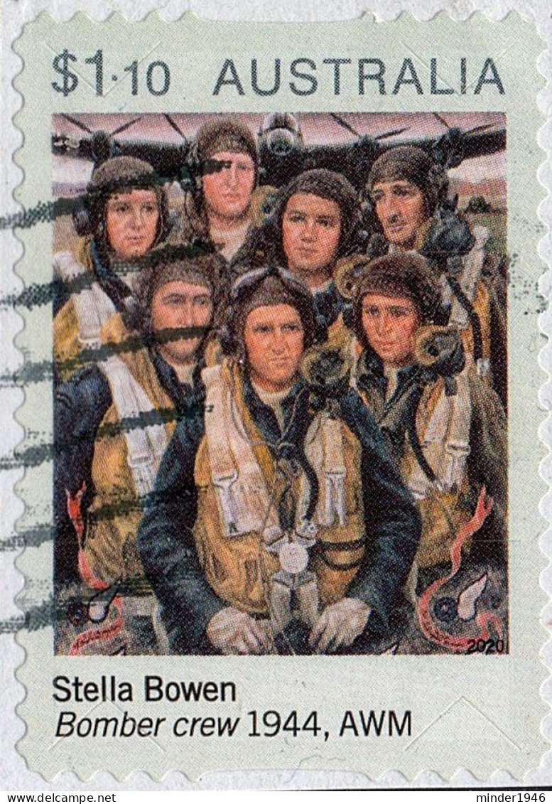 AUSTRALIA 2020 $1.10 Multicoloured, Anzac Day-Paintings - "Bomber Crew" 1944 AWM, Die-Cut Self Adhesive SG 5243 FU - Usados