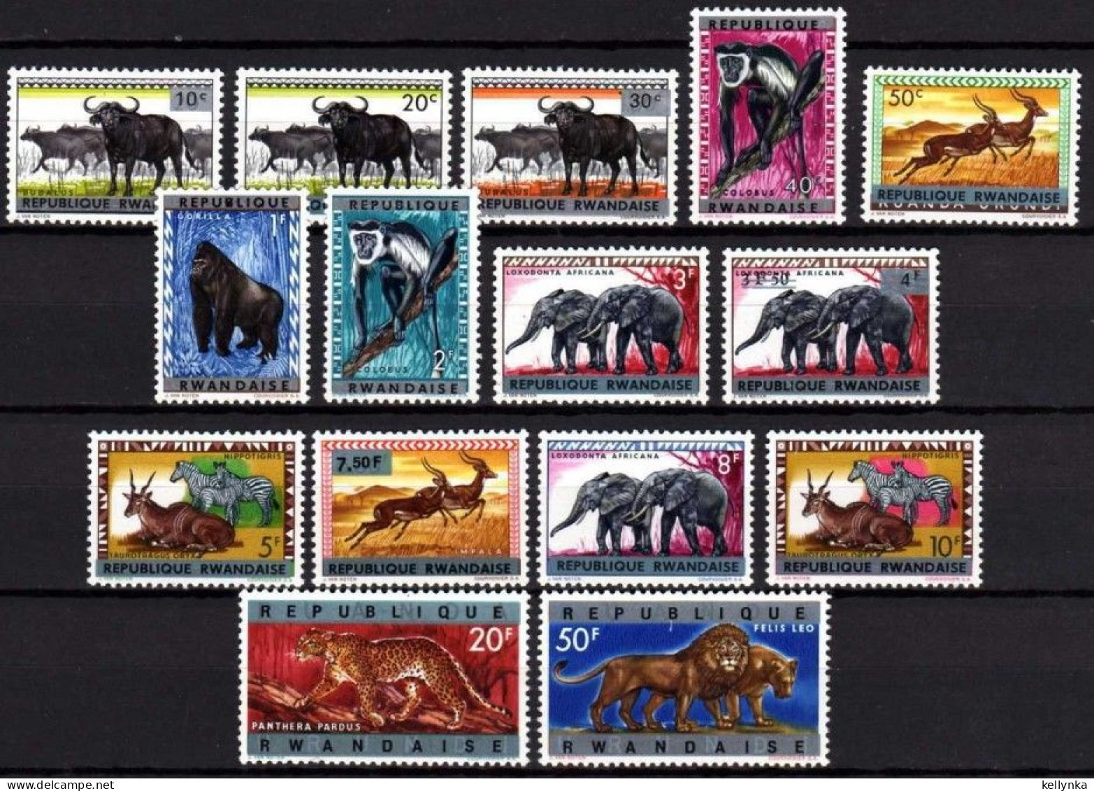 Rwanda - 52/66 - Animaux Surchargés - 1964 - MNH - Nuevos