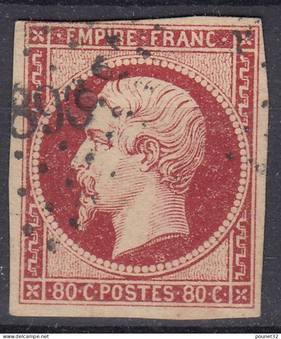 TIMBRE FRANCE EMPIRE NON DENTELE N° 17A OBLITERATION PC - MARGES INTACTES - 1853-1860 Napoleon III