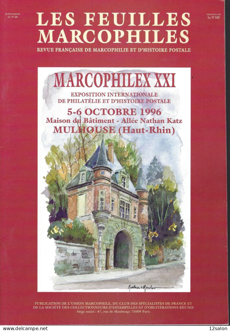 FEUILLES MARCOPHILES SUPPLEMENT 286 MARCOPHILEX XXI MULHOUSE - French
