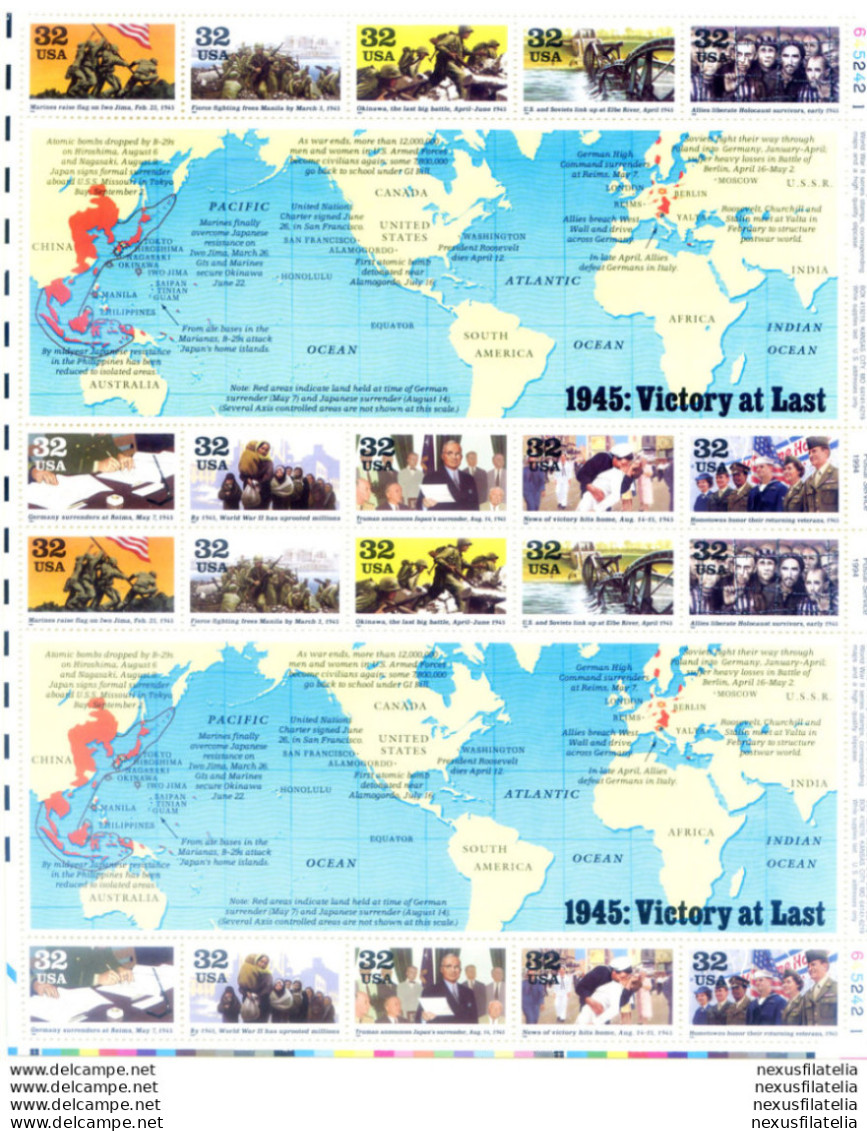 Seconda Guerra Mondiale 1995. Il 1945. Foglietto "doppio". - Blocks & Sheetlets