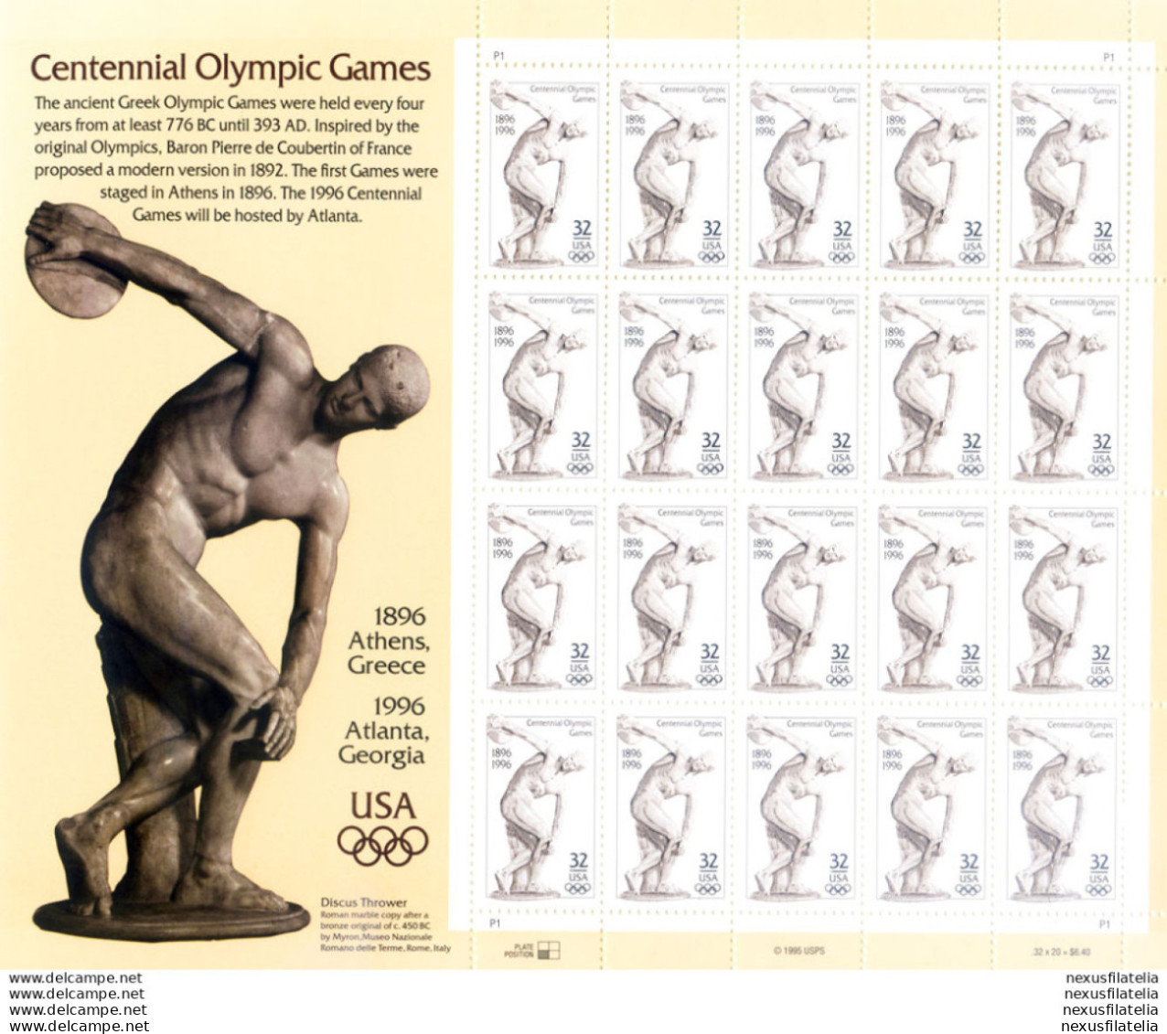 Sport. Centenario Olimpiadi 1996. - Blocs-feuillets