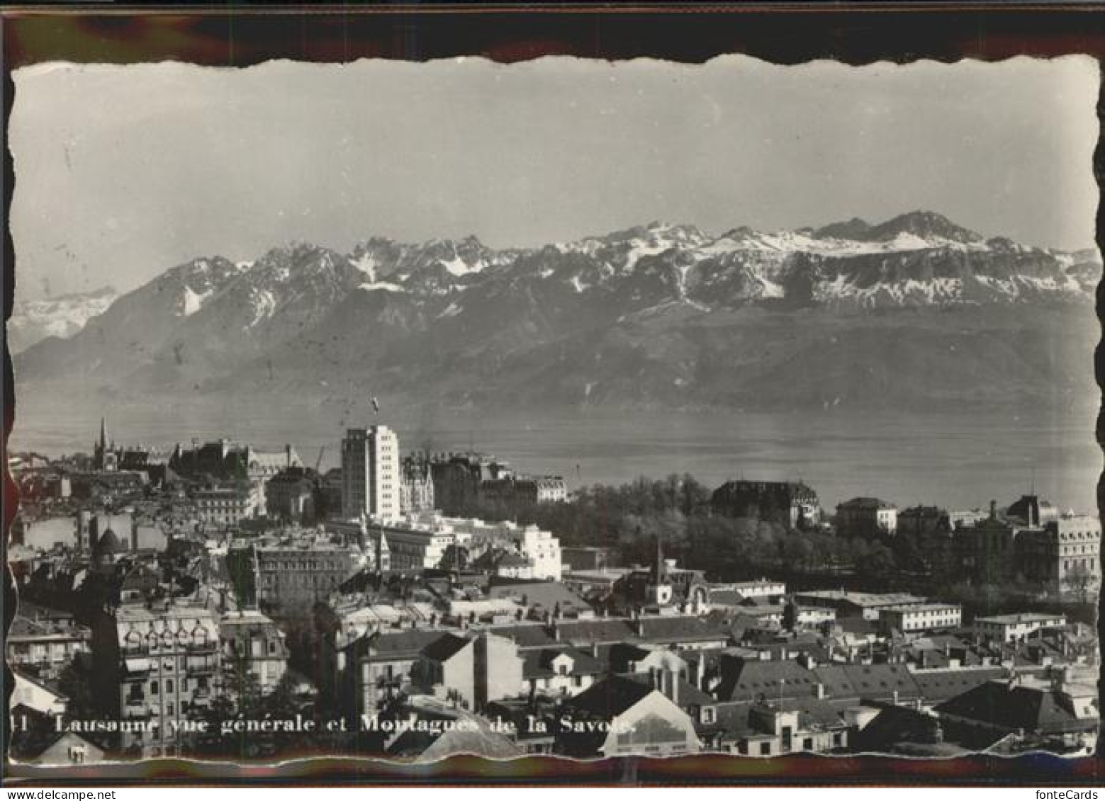 11306336 Lausanne VD Vue Generale Et Les Alpes De Savoie Lac Leman Lausanne - Andere & Zonder Classificatie