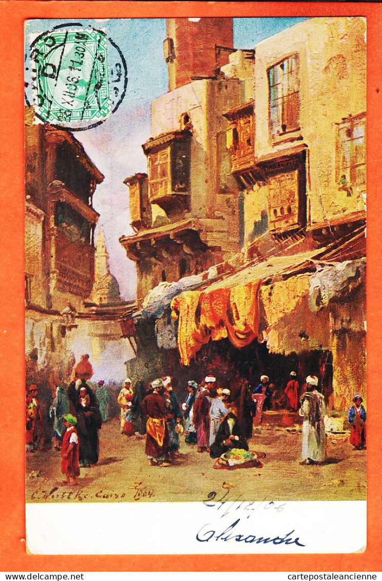 31968 / ⭐ Künstler-AK Carl WUTTKE R-132 ◉ LE CAIRE Une Rue Street In CAIRO 1905s ◉ RÖMMLER & JONAS Lithographie  - Caïro