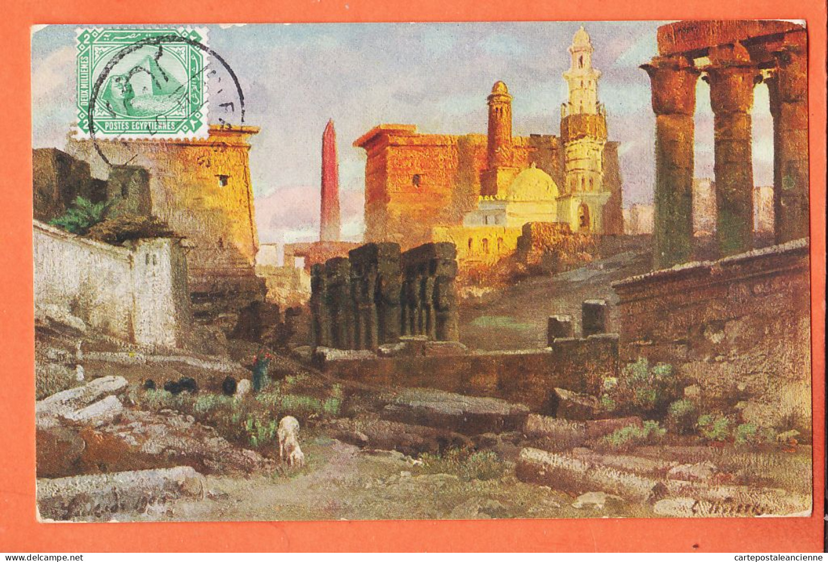 31961 / ⭐ Künstler-AK Carl WUTTKE ◉ LUXOR Temples Egypt LOUXOR 1907 à PENTECOUTEAU Le Caire ◉ Lithographie R-166 - Louxor