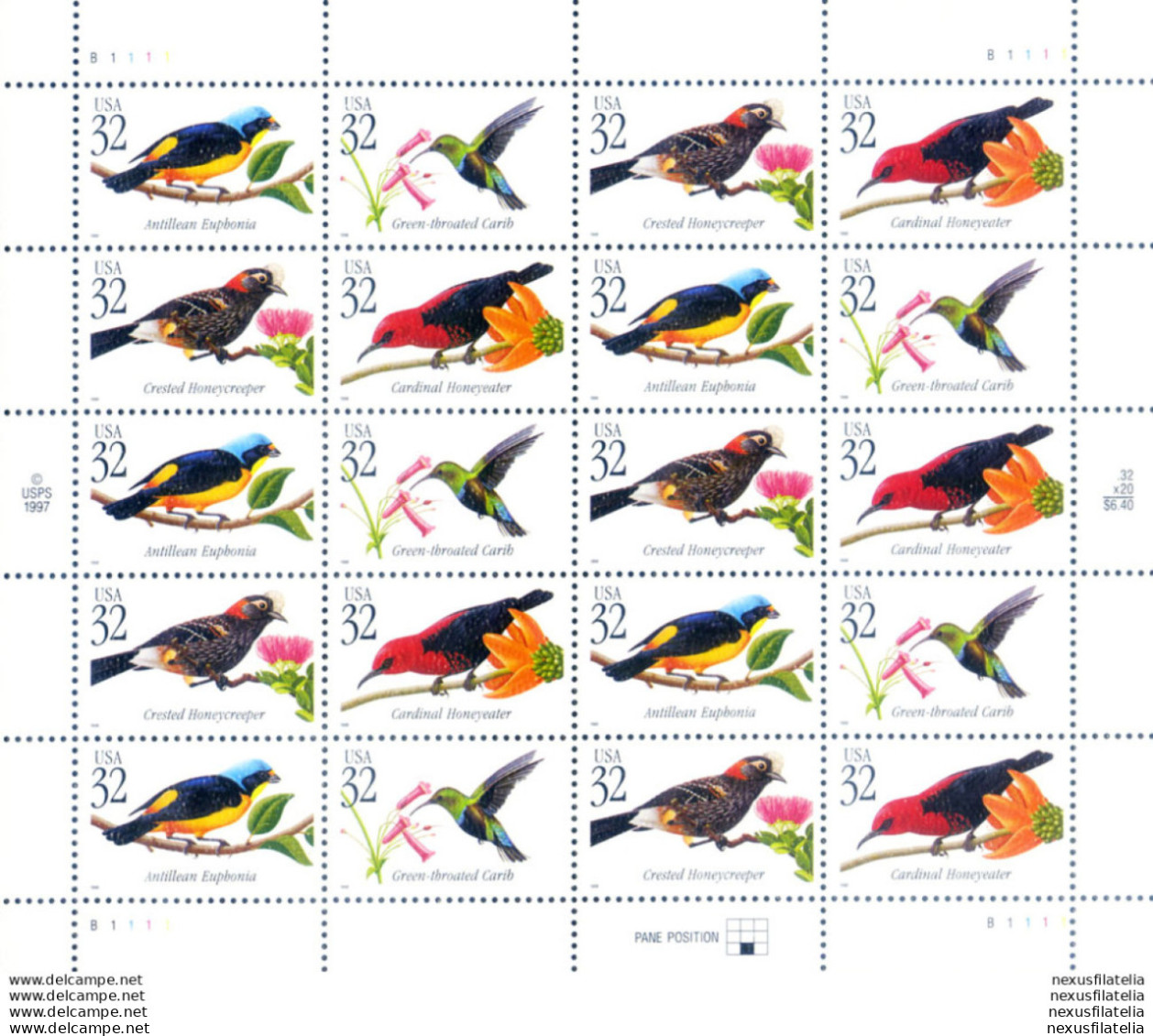 Fauna. Uccelli 1998. - Blocks & Kleinbögen