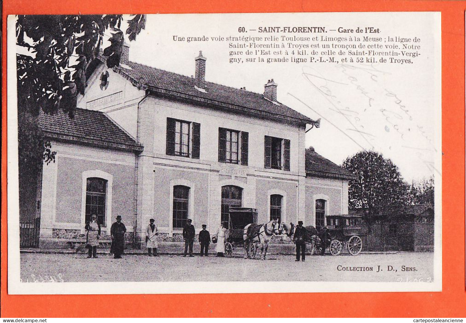 31691 / SAINT-FLORENTIN St 89-Yonne Gare De L' EST PLM Tronçon TROYES 1919 Collection J D Sens NEURDEIN 60 - Saint Florentin