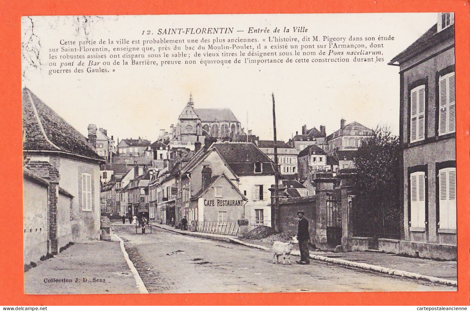 31690 / SAINT-FLORENTIN St 89-Yonne Café-Restaurant Route Entrée Ville 1912 à GAUZENTES Pharmacien Vic Sur Cere  - Saint Florentin
