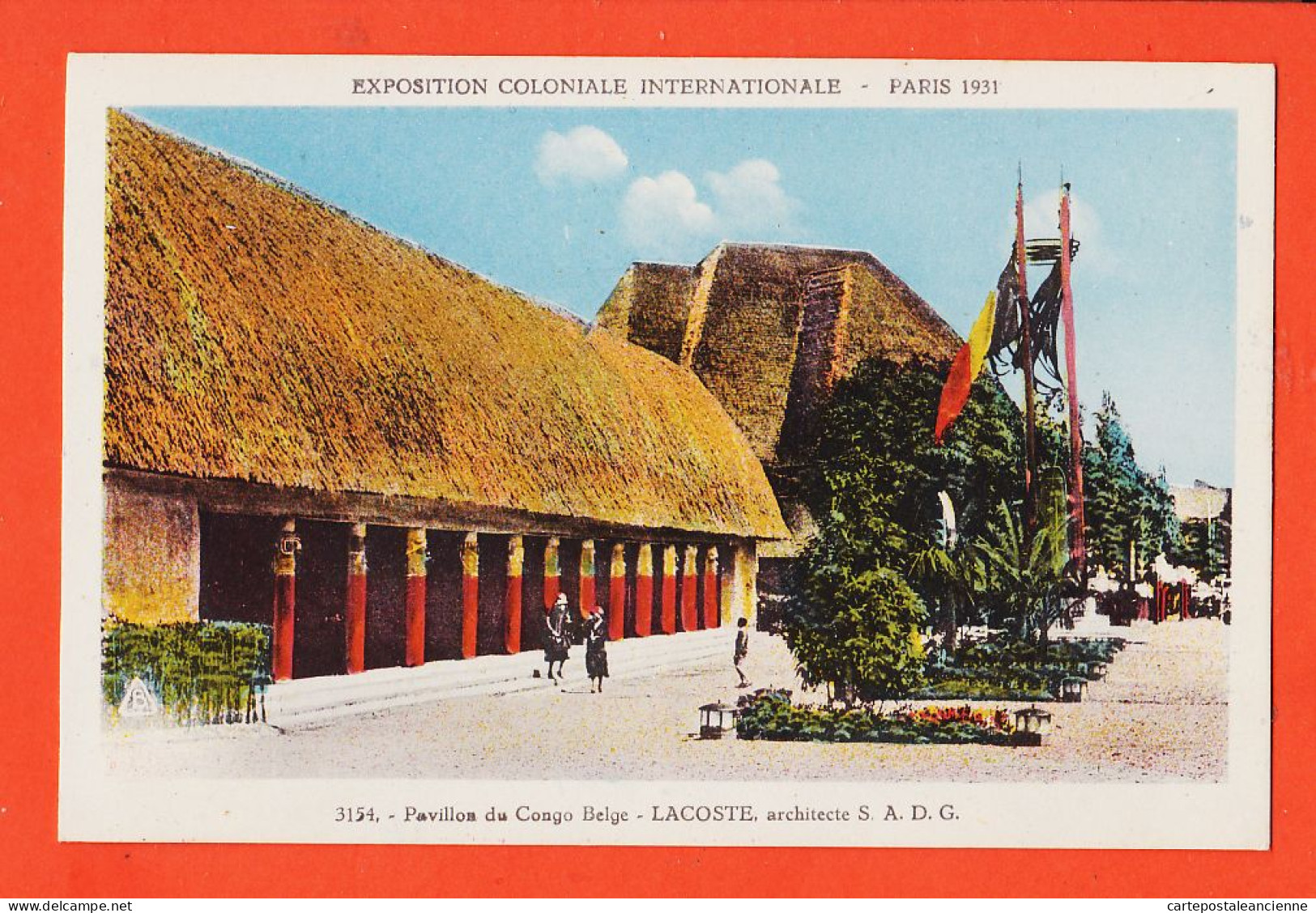 31620 / PARIS Pavillon CONGO BELGE Architecte S.A.D.G Exposition Coloniale Internationale 1931 Editeur BRAUN 3154 - Mostre