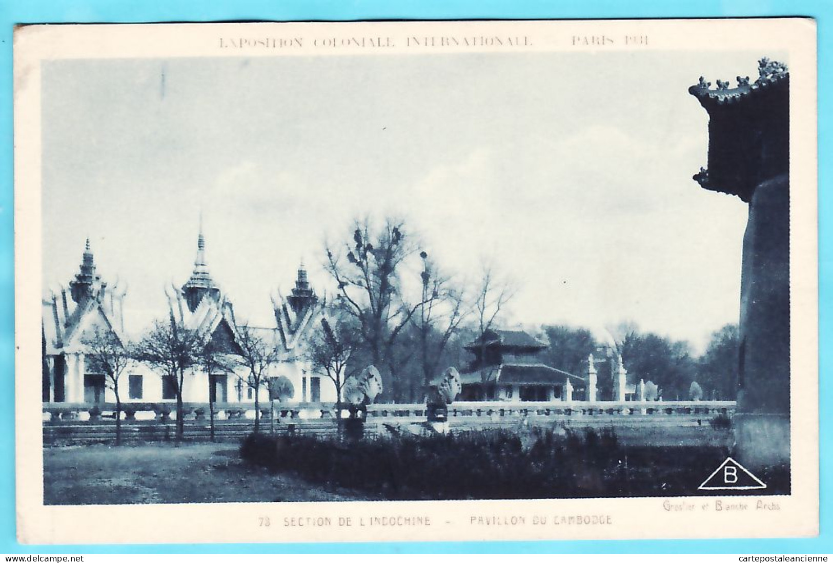 31594 / PARIS Exposition Coloniale Internationale 1931 Section INDOCHINE Pavillon CAMBODGE Architectes BLANCHE GROSLIER - Expositions