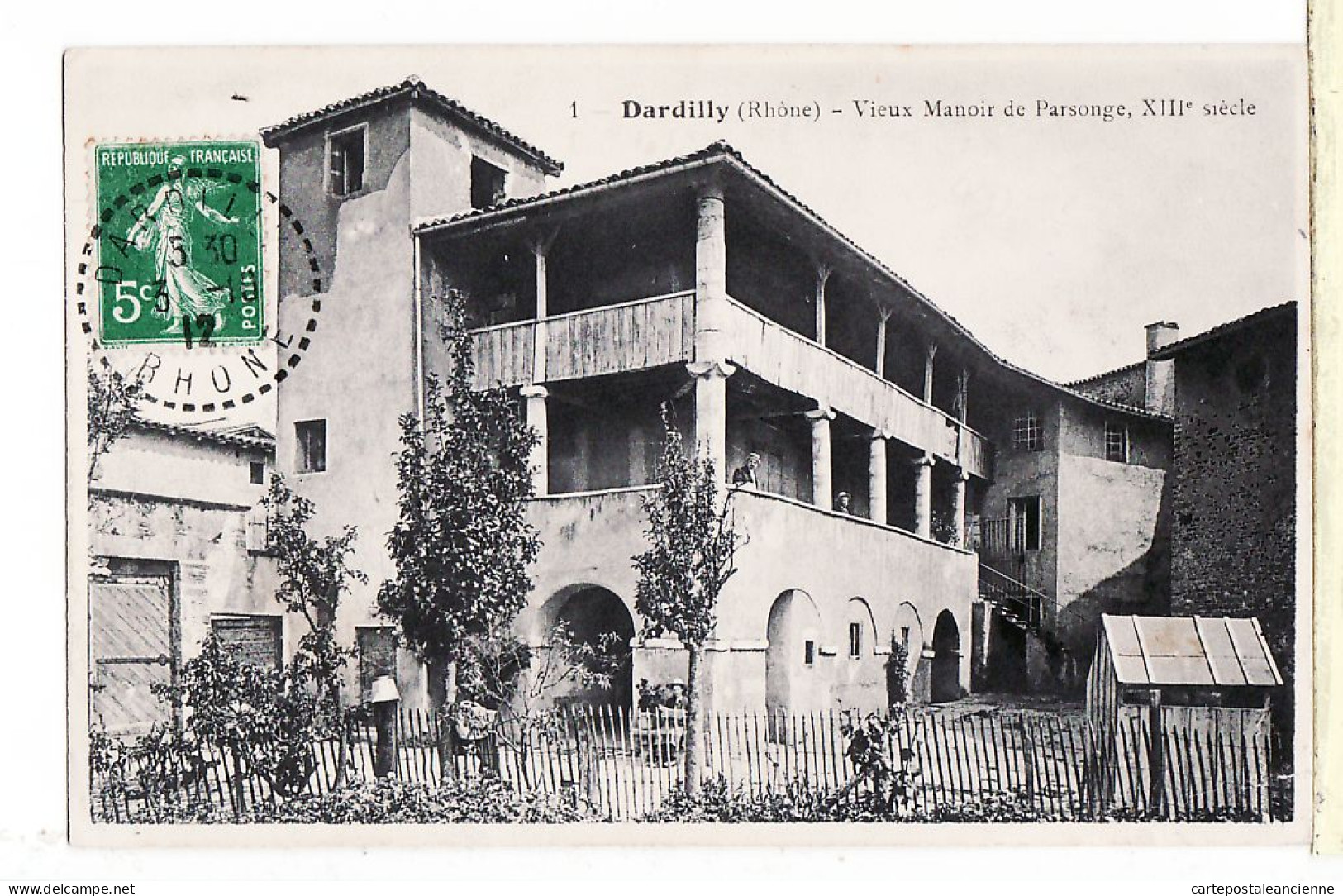 31901 / ⭐ ◉  DARDILLY 69-Rhone MANOIR De PARSONGE XIIIe CPA 02.10.1912 à DEVAUX Rue Mail Lyon Rousse - Sonstige & Ohne Zuordnung