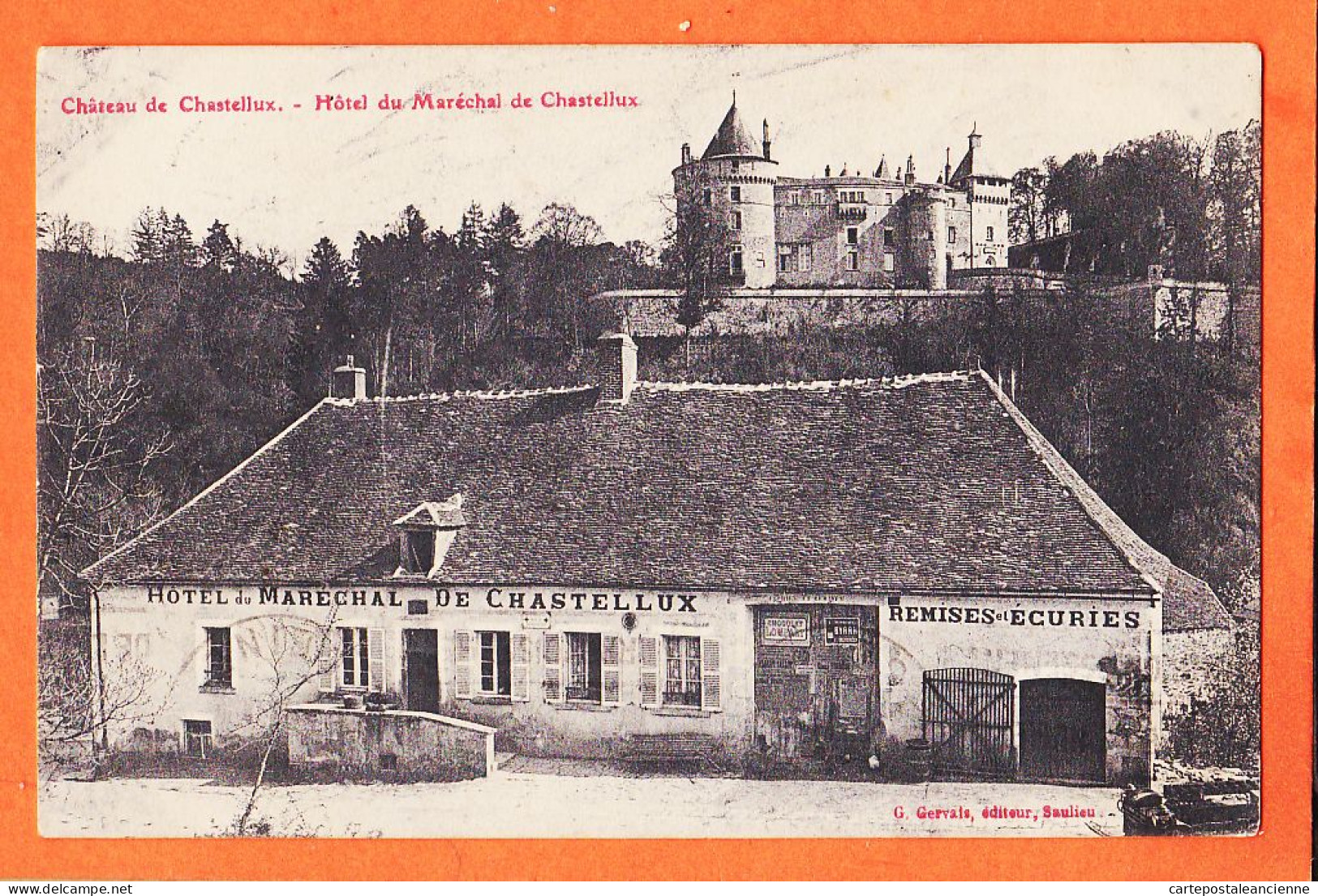 31683 / ⭐ ◉ CHASTELLUX 89-Yonne Hotel Maréchal Chateau Vallée Cure 1928 à Suzanne CARON Asnières Editeur GERVAIS Saulieu - Autres & Non Classés