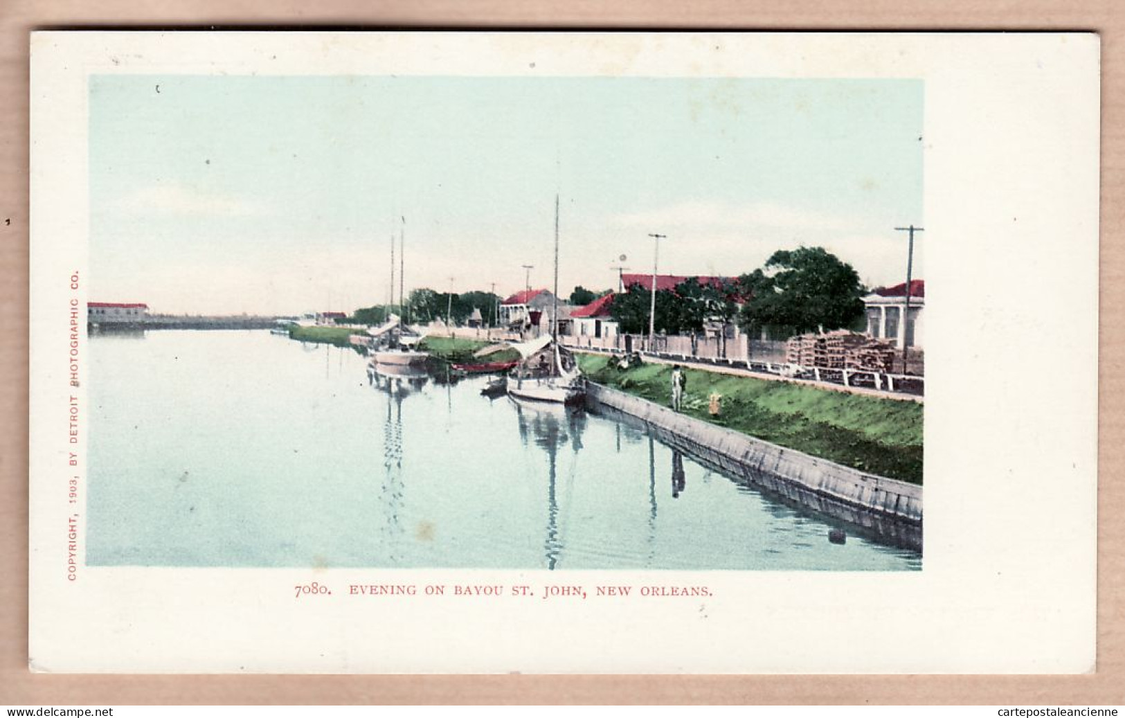 31946 / NEW-ORLEANS Louisiana-LA EVENING On BAYOU ST SAINT- JOHN 1903 By DETROIT PHOTOGRAPHIC Co N°7080 - New Orleans