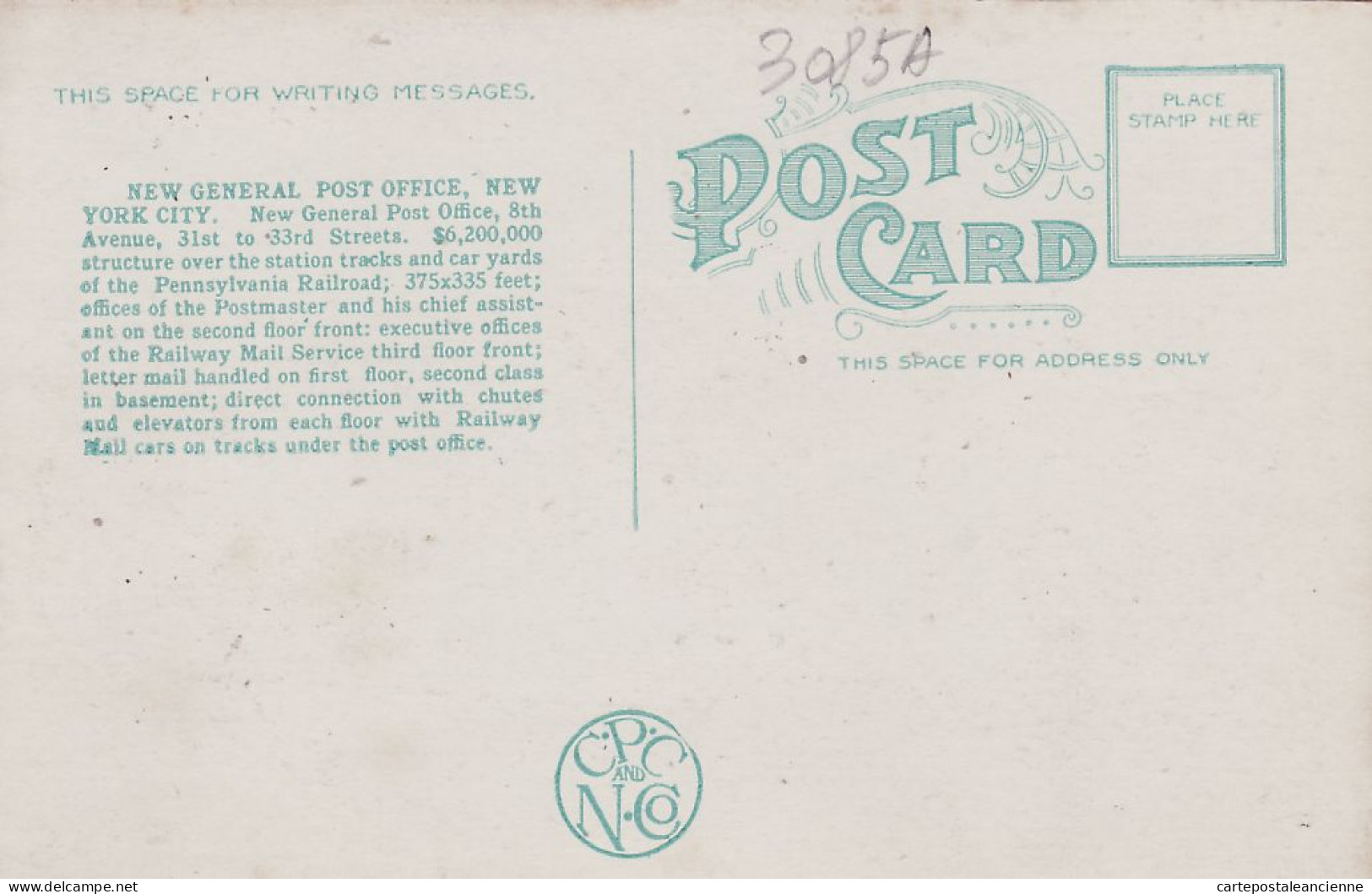 31773 / ⭐ ◉ NEW-YORK City New General Post-Office 8th Av. 31-33 Streets Coast 6.2M$ 375x335 Feet- CENTURY PC&Nov Co - Other Monuments & Buildings