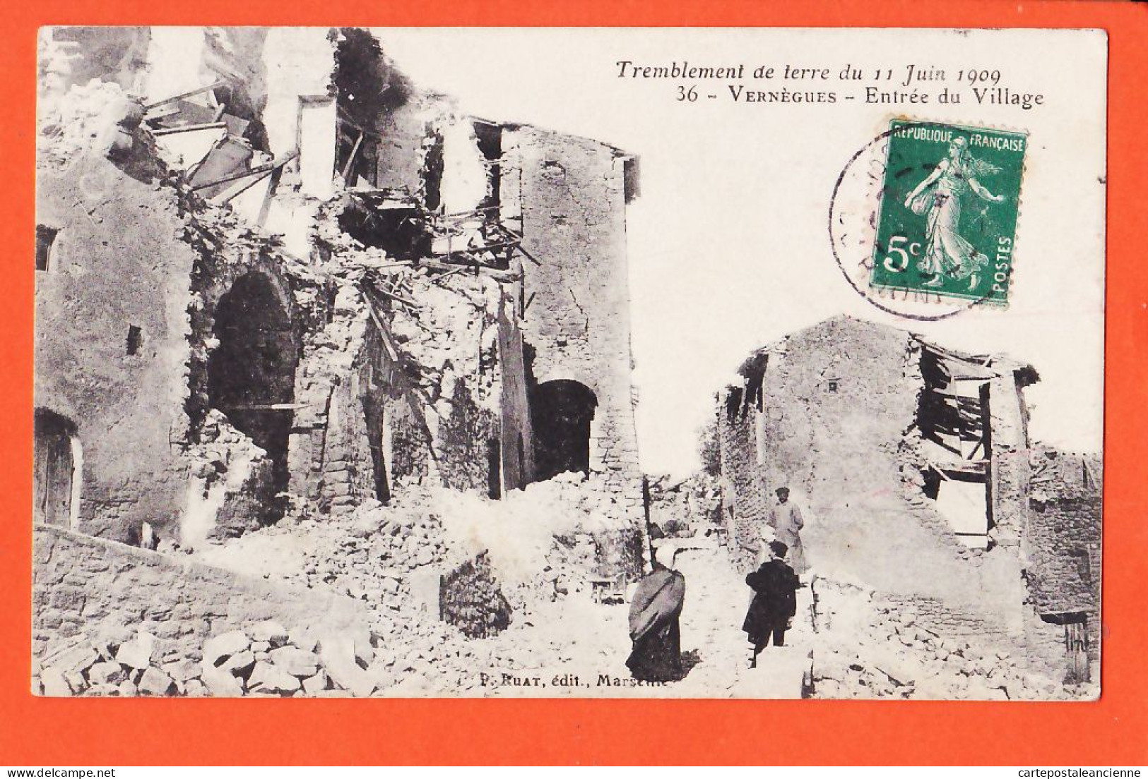 31695 / ⭐ ◉ Peu Commun VERNEGUES Entrée Village Maisons Ecroulées Tremblement Terre 11 Juin 1909-HERAIL Castres RUAT 36 - Andere & Zonder Classificatie