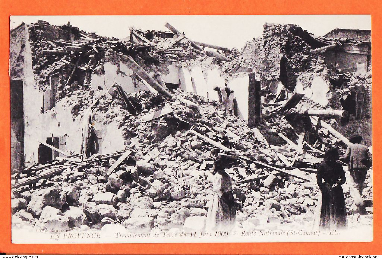 31743 / ♥️ ⭐ ◉ 13-SAINT-CANNAT Provence St Route NATIONALE Tremblement Terre 11-06-1909 à HERAIL Castres Cliché BAUDOUIN - Autres & Non Classés