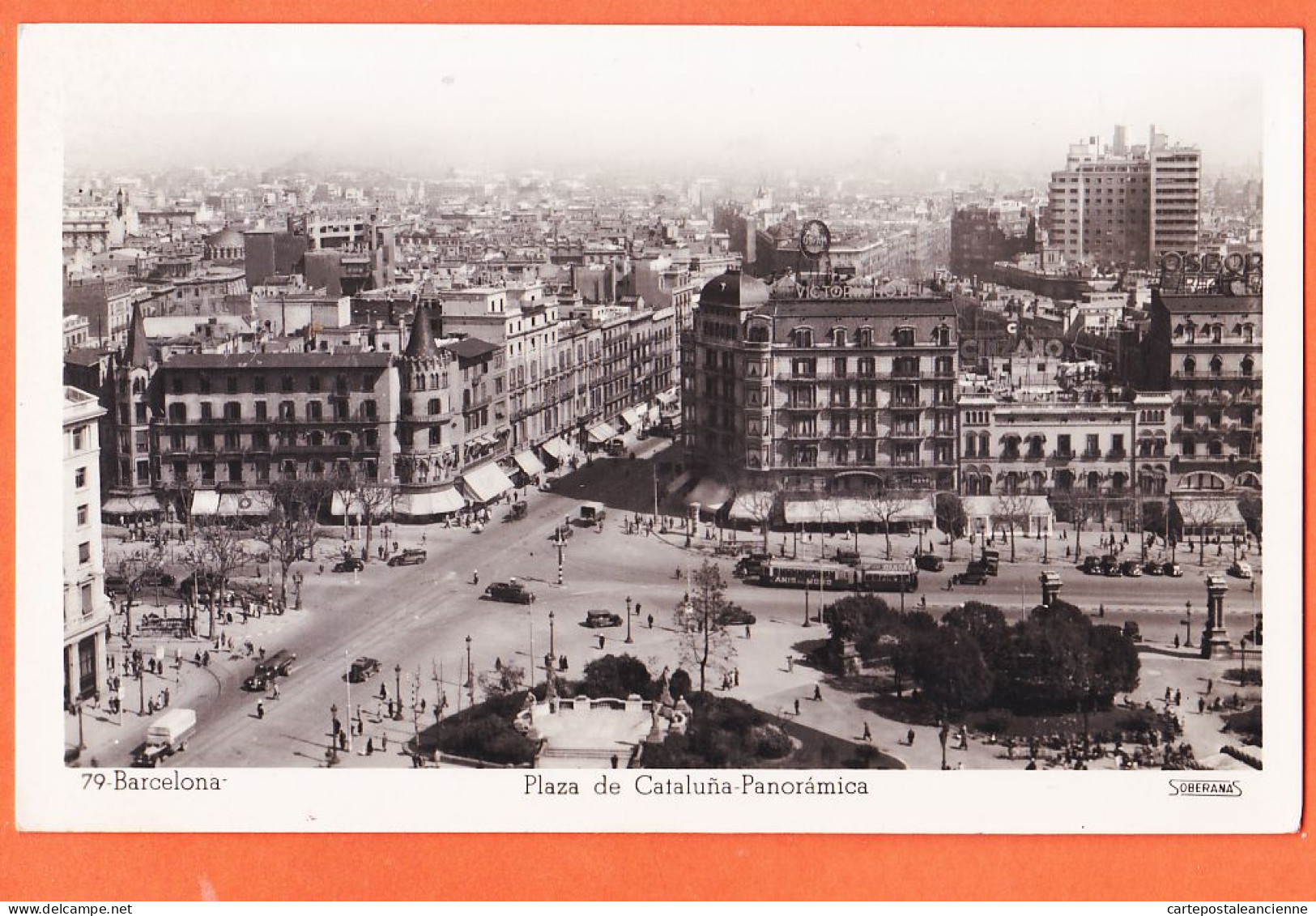 31806 / Lisez Absolument Vie Et Prix En 1940 BARCELONA Plaza De CATALUNA Panoramica Photo-Bromure SOBERANAS 79 - Barcelona