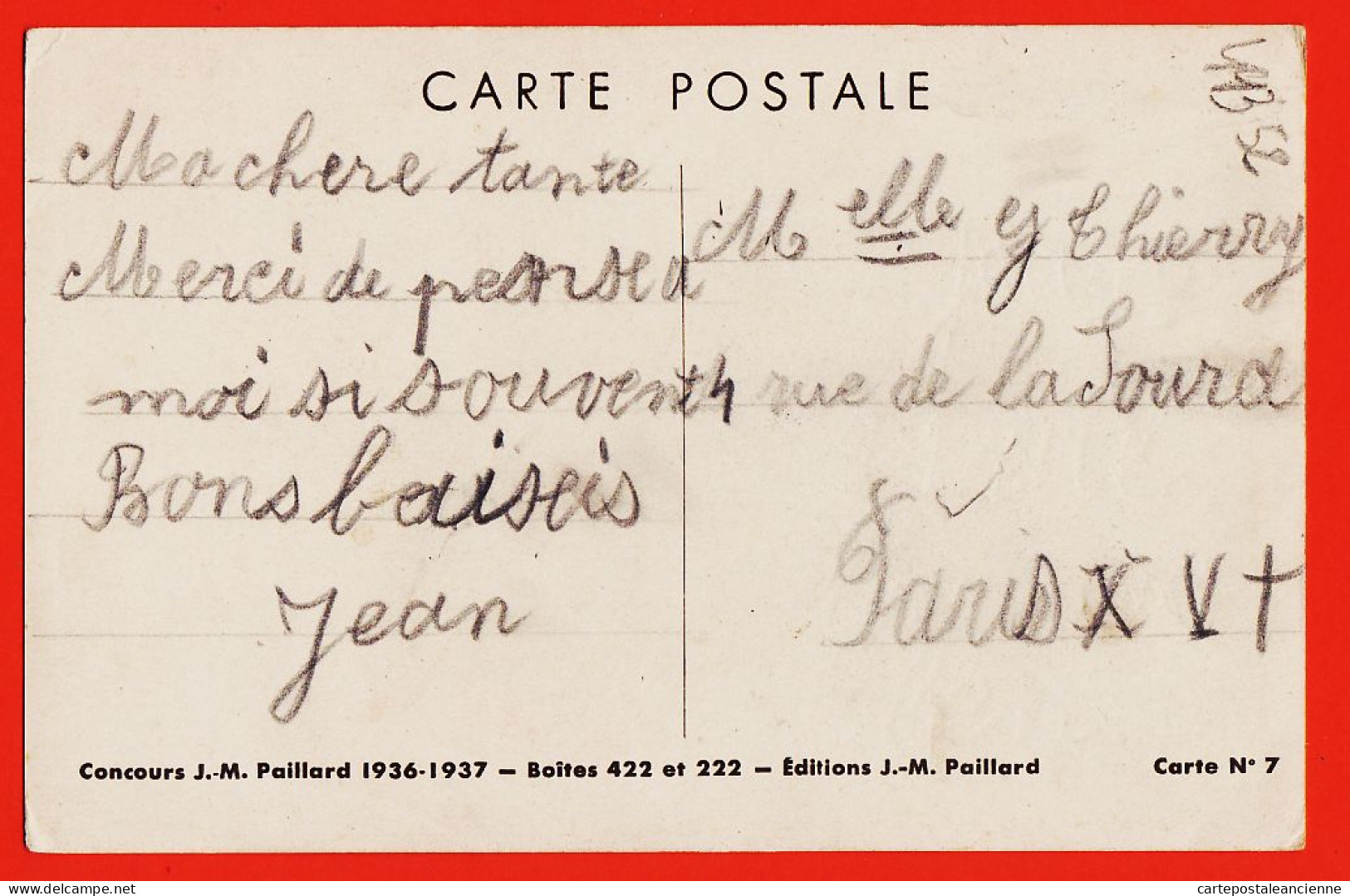 31604 / Peu Commun PARIS Salon Concours J-M PAILLARD 1935-1936 LA SAONE H CARTILLIER MACON 16 Ans Carte N°7 - Ausstellungen