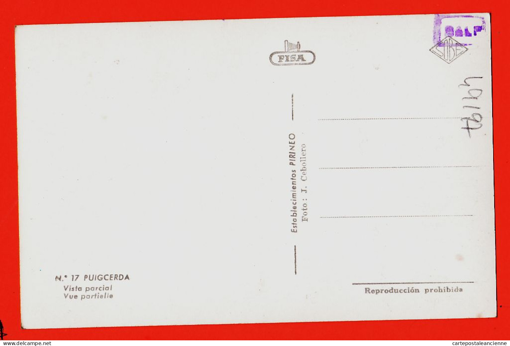 31840 / ⭐ ◉  PUIGCERDA Cataluna Gérona Vista Parcial Vue Partielle 1940s-Photo-Bromure CEBOLLERO 17 PIRINEO FISA - Gerona