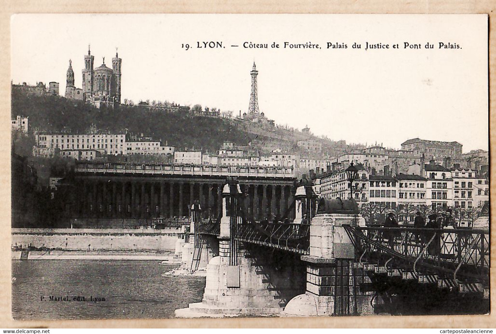 31888 / Edit MARTEL 19-LYON V Rhone Côteau De FOURVIERE Palais De Justice Et Pont Du PALAIS 1910s Etat MINT - Lyon 5