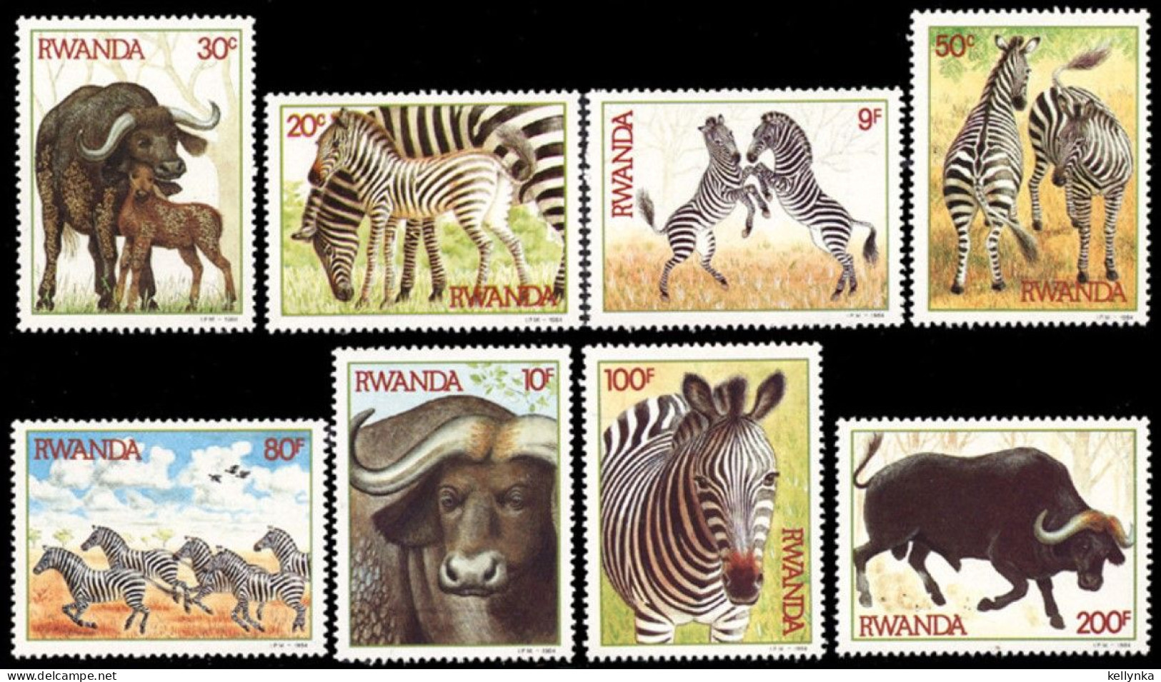 Rwanda - 1218/1225 - Zèbres & Buffles D'Afrique - 1984 - MNH - Ongebruikt