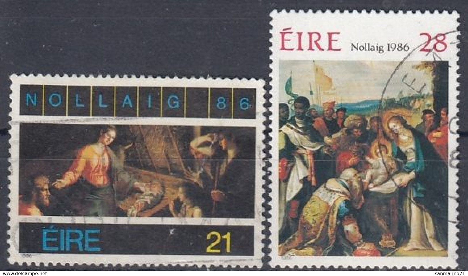IRELAND 611-612,used,falc Hinged - Christmas