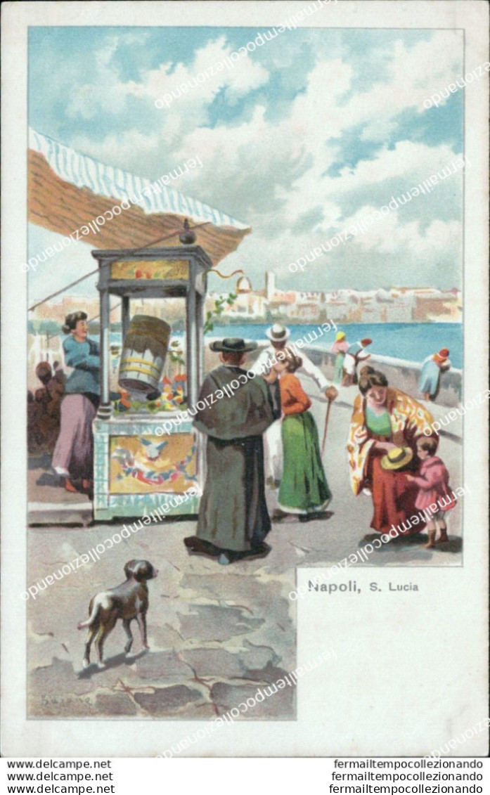 Bh117 Cartolina Napoli Costumi Napoletani Santa Lucia Inizio 900 - Napoli (Napels)