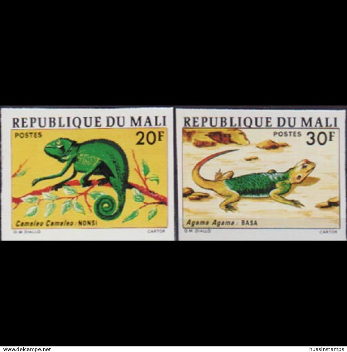 MALI 1976 - Scott# 250A-1A Reptiles Imperf. Set Of 2 MNH - Mali (1959-...)