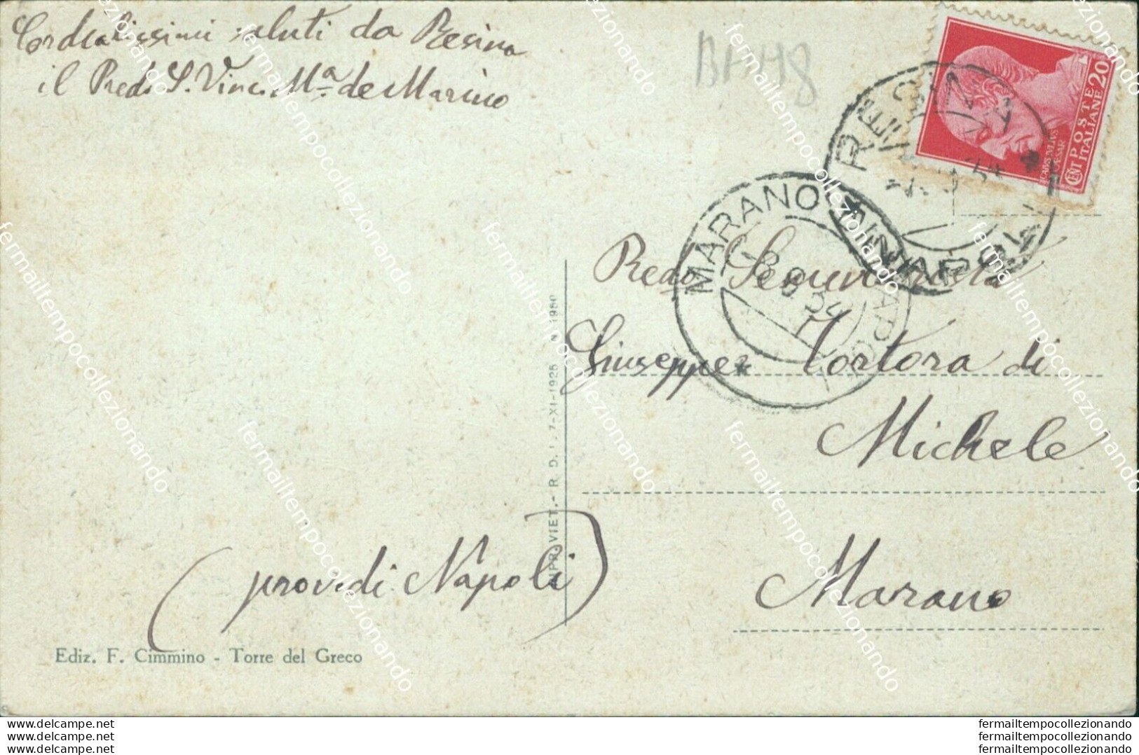 Bh198  Cartolina Resina Miglio D'oro Quattro Orologi Provincia Di Napoli - Napoli (Napels)