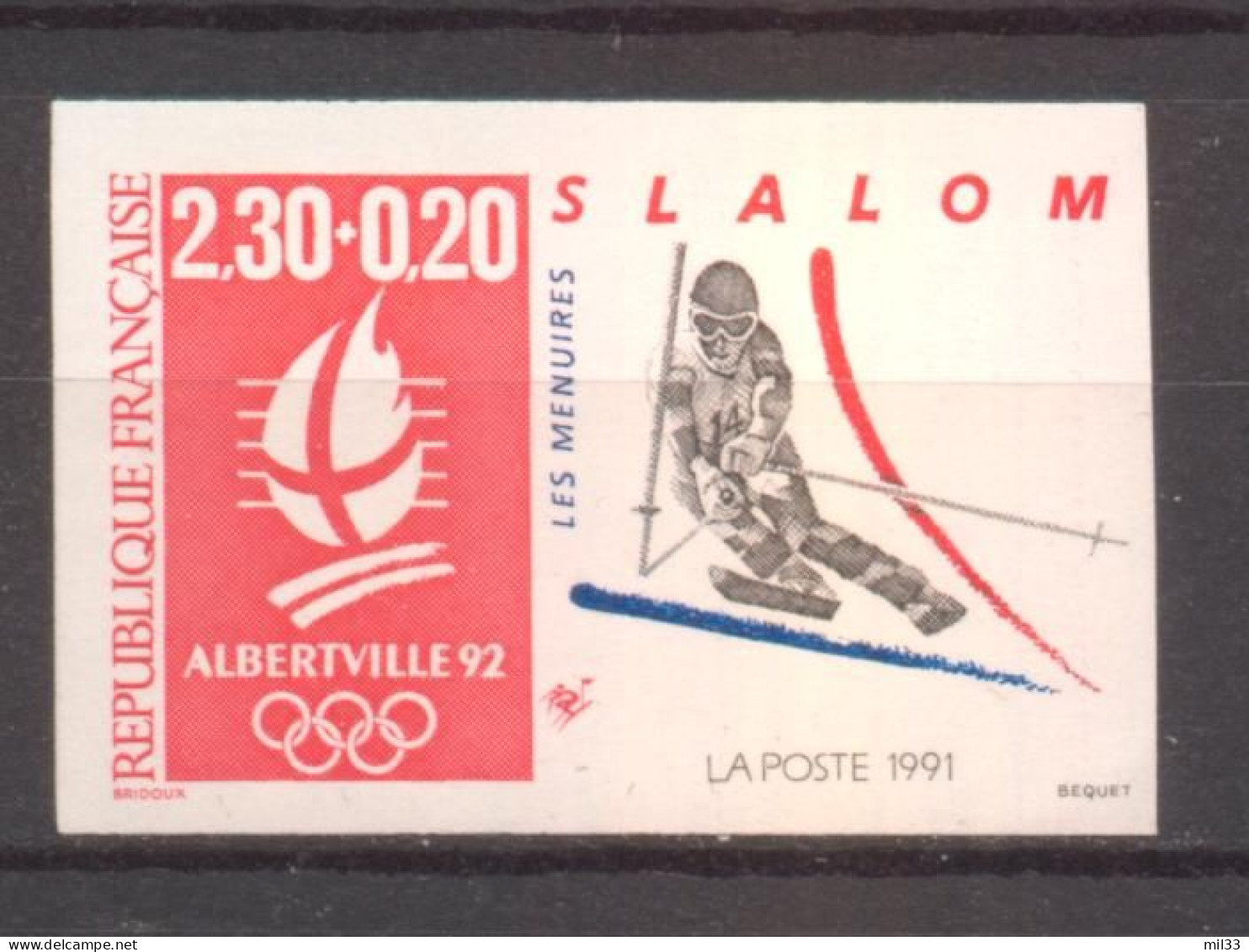 Jeux Olympiques D'Albertville Slalom YT 2676 De 1991 Sans Trace Charnière - Ohne Zuordnung