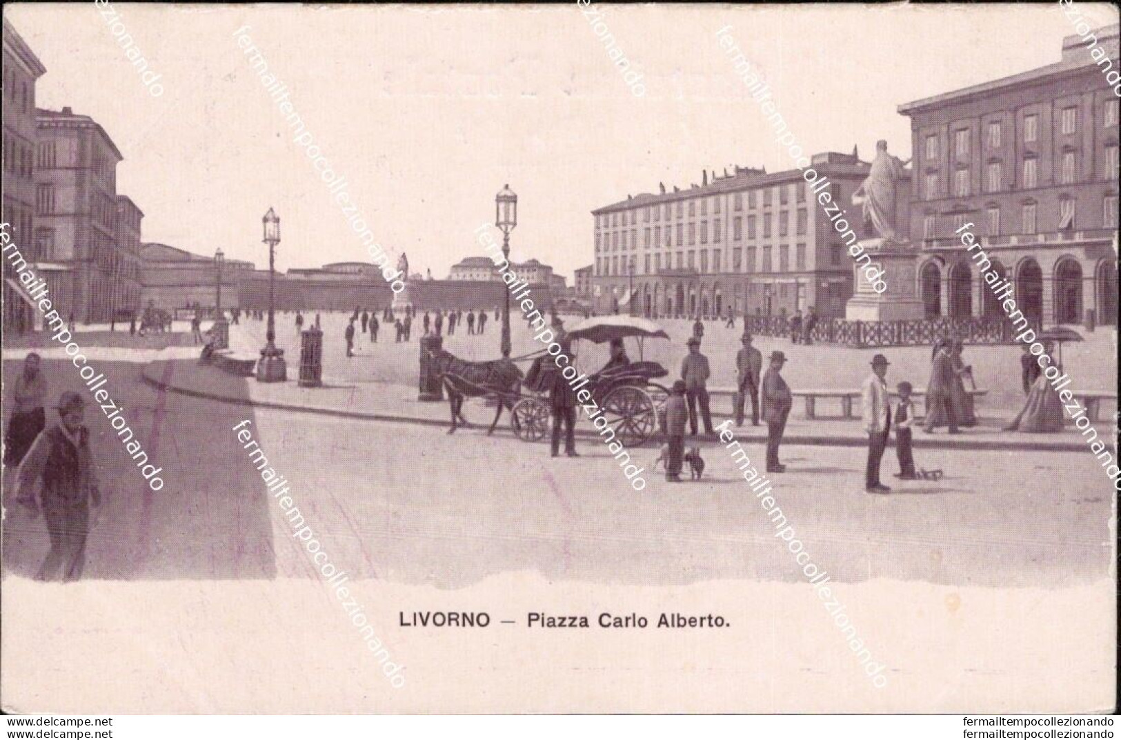 Af842 Cartolina Livorno Citta' Piazza Carlo Alberto Toscana - Livorno