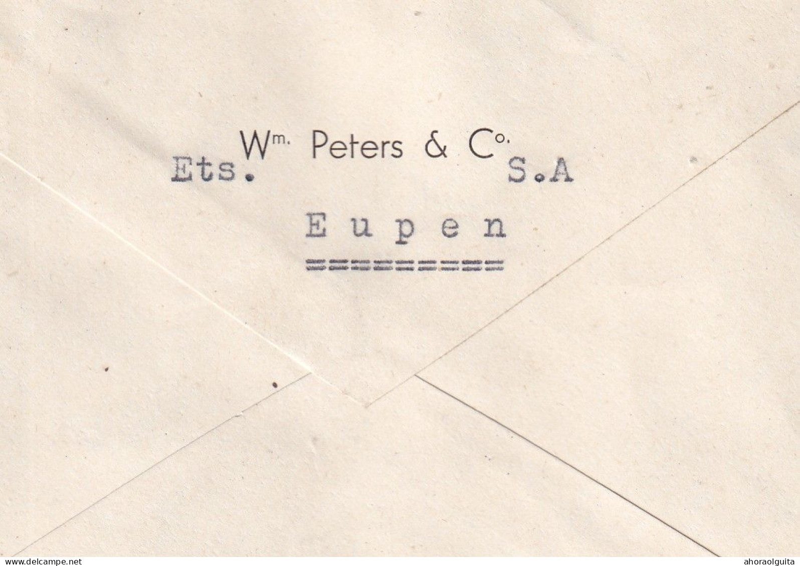 DDGG 151 -- Enveloppe TP Moins 10 % Surcharge Locale EUPEN 1946 - Verso Ets. Wm Peters § Co - 1946 -10%