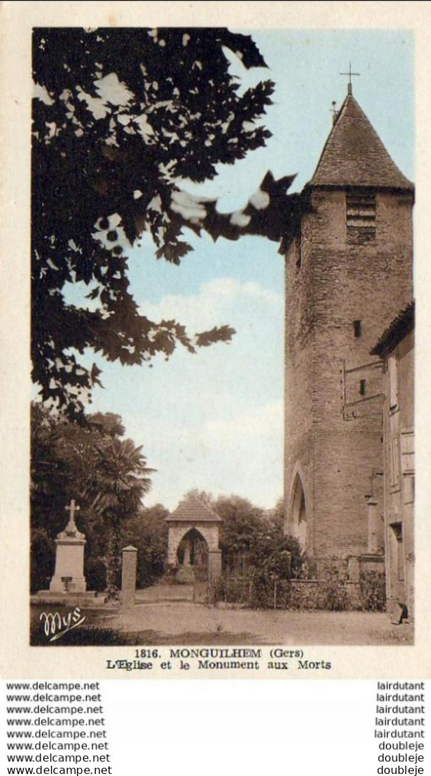 D32  MONGUILHEM  L'Eglise Et Le Monument Aux Morts  ..... ( Ref H905 ) - Sonstige & Ohne Zuordnung