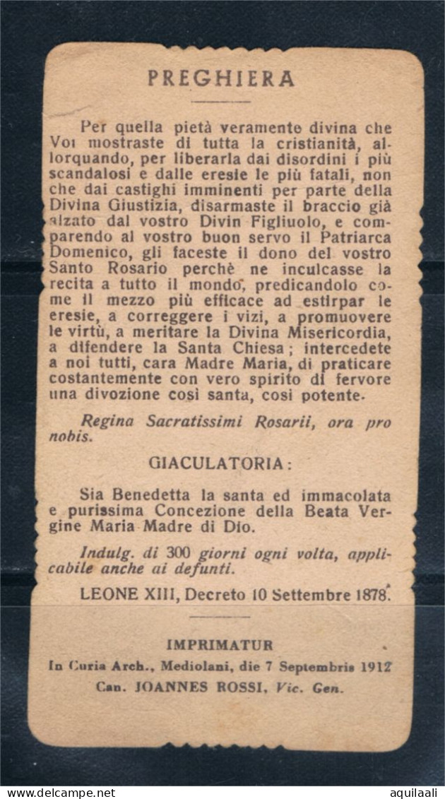 Regina Sacratissimi Rosarii, Preghiera Del 7 Settembre 1912 - Images Religieuses