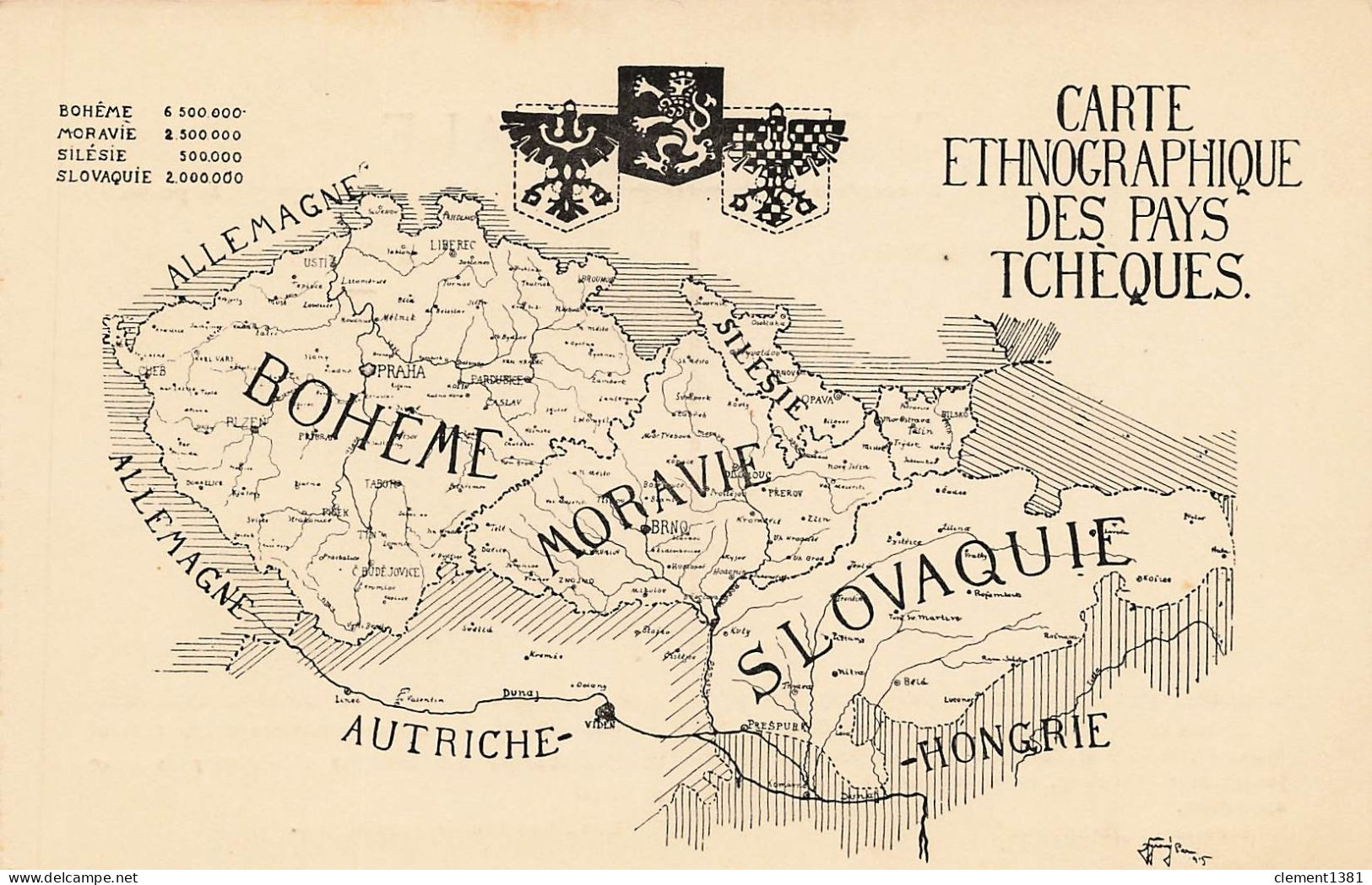 Tchequie Czechia Carte Ethnographique Des Pays Tcheques - Czech Republic